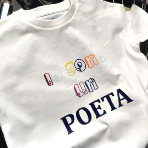 Camiseta niños 'Io sono un poeta' blanco roto