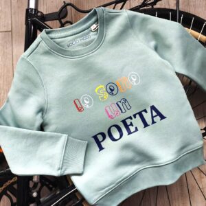 Sudadera niños 'Io sono un poeta' aguamarina