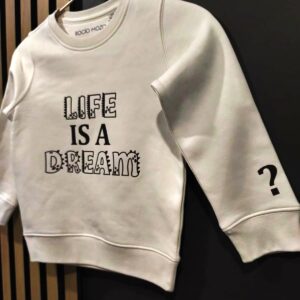 Sudadera niños 'Life is a dream' blanco roto